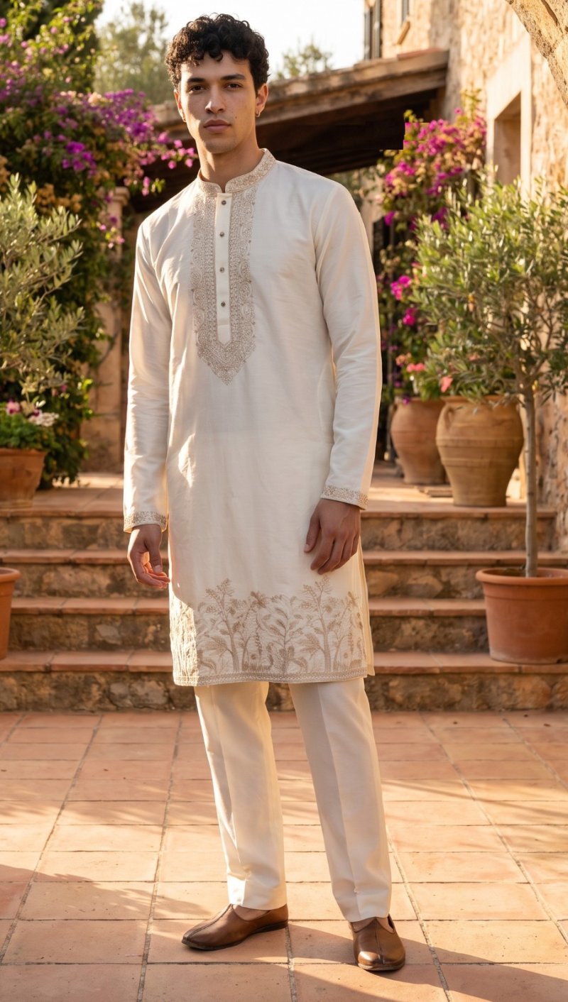 Outluk Wedding Vol 57 Silk Mens Kurta With Pajama 